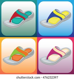 Sandal vector for your design on colorful background