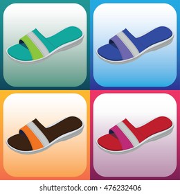 Sandal vector for your design on colorful background