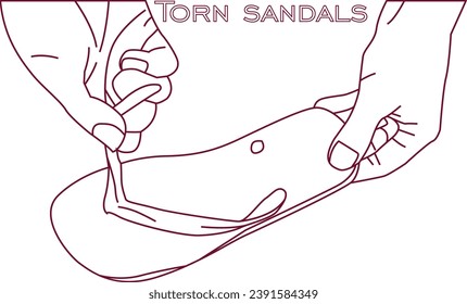 Sandals are attached to the wearer's feet with a strap or band that fastens the instep but cannot be worn if broken.