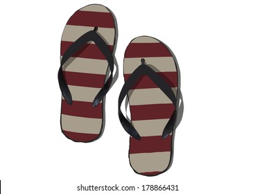 sandals beach shoes in vector isolated white