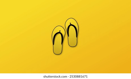 sandals cartoon vector illustration and yellow background