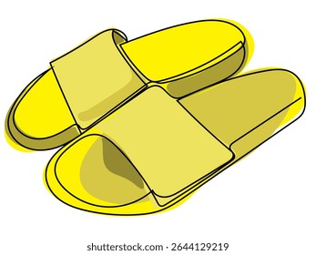 Sandals in a continuous line pattern on a white background.