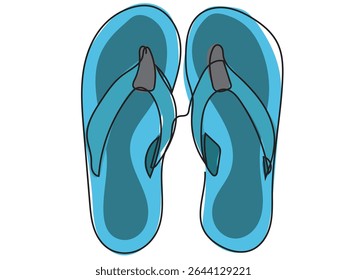 Sandals in a continuous line pattern on a white background.