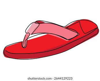 Sandals in a continuous line pattern on a white background.