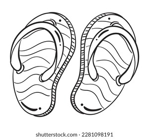sandals doodle icon isolated design