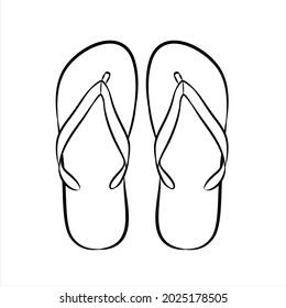 Sandals Drawing Line Vector Illustration Stock Vector (Royalty Free