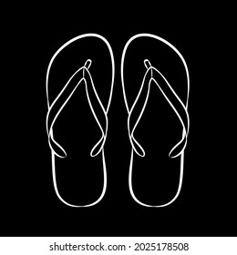 Sandals drawing line vector illustration