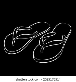 Sandals drawing line vector illustration