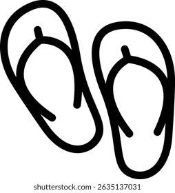 sandals editable cartoon style icon sticker vector