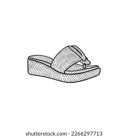 Sandals female vintage art illustration design