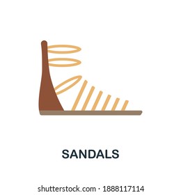 Sandals flat icon. Color simple element from clothes collection. Creative Sandals icon for web design, templates, infographics and more