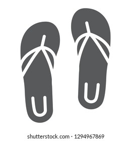 Sandals glyph icon, footwear and beach, flip flops sign, vector graphics, a solid pattern on a white background, eps 10.