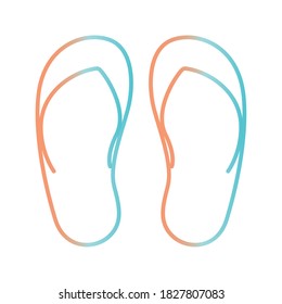 sandals gradient style icon design, Flip flops shoes footwear fashion beauty beach foot and feet theme Vector illustration
