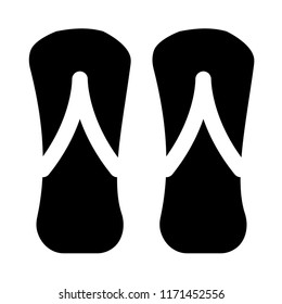 sandals for holidays on the beach vector glyph
