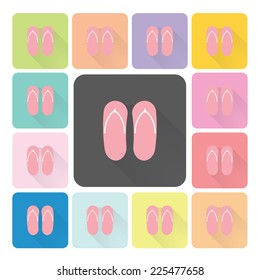 Sandals Icon color set vector illustration.