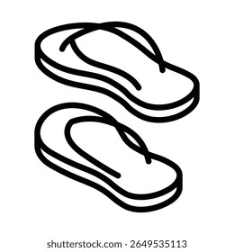 Sandals Icon. Flip Flop Footwear Travel Vector