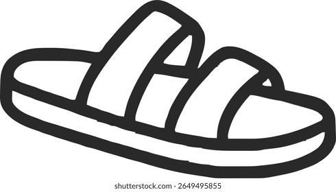 sandals icon illustration outline stroke minimalist black line	