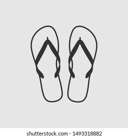 Sandals icon isolated on gray background, flat design style. Vector illustration.