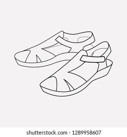 Sandals icon line element. Vector illustration of sandals icon line isolated on clean background for your web mobile app logo design.