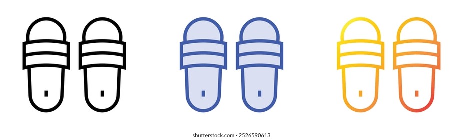 sandals icon. Linear, Blue Fill and Gradient Style Design Isolated On White Background