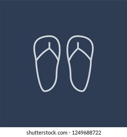 Sandals icon. Sandals linear design concept from  collection. Simple element vector illustration on dark blue background.