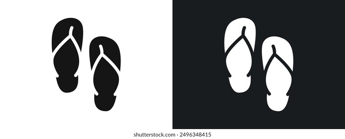 sandals icon linear graphics set vector in black