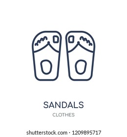 Sandals icon. Sandals linear symbol design from Clothes collection. Simple outline element vector illustration on white background.