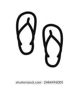 sandals icon linear vector graphics sign