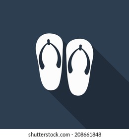 icono de sandalias con sombra larga