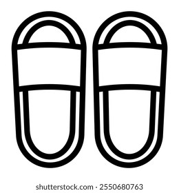 Sandals icon in Outline Style. Line Art