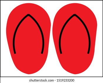 sandals icon red with flat style 