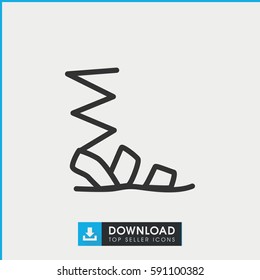 sandals icon. Simple outline sandals vector icon. On white background.