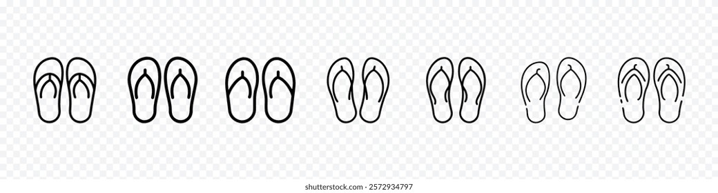 Sandals icon, Summer Flip Flops line icon. Flip Flops Outline Icon, Suitable for Sandals, Footwear, Slipper Icon