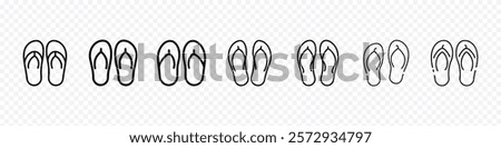 Sandals icon, Summer Flip Flops line icon. Flip Flops Outline Icon, Suitable for Sandals, Footwear, Slipper Icon