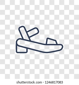 Sandals icon. Trendy linear Sandals logo concept on transparent background from Clothes collection