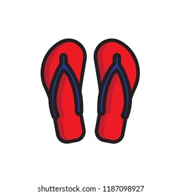 sandals icon vector Filled outline style