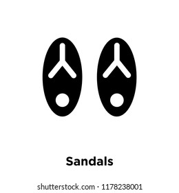 Sandals icon vector isolated on white background, logo concept of Sandals sign on transparent background, filled black symbol