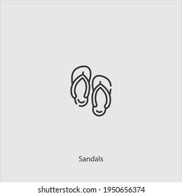 sandals icon vector isolated on white background
