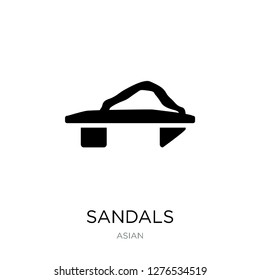sandals icon vector on white background, sandals trendy filled icons from Asian collection, sandals vector illustration