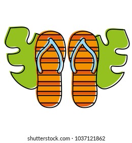 Sandals and leaves design