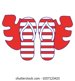 Sandals and leaves design