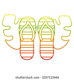Sandals and leaves design