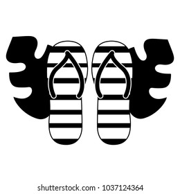 Sandals and leaves design