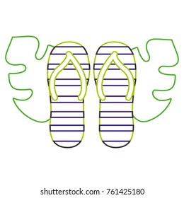 Sandals and leaves design
