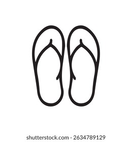 Sandals Line Art Summer Holiday Vector Illustration