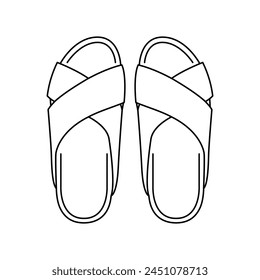 Sandals line color icon. Sign for web page, mobile app, button, logo. Vector isolated button. Editable stroke.