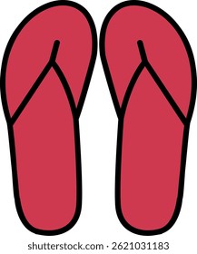 Sandals Line Filled Vector Icon Design