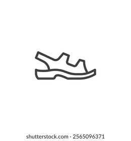 Sandals line icon. linear style sign for mobile concept and web design. Summer sandals outline vector icon. Symbol, logo illustration. Vector graphics