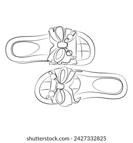 Sandals line simple drawing