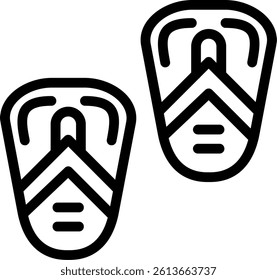 Sandals Line Vector Icon Design